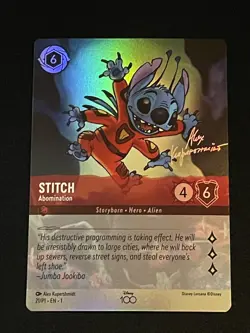 Lorcana Disney100 Stitch 21/P1 Abomination Disney D100 Promo - Image 1