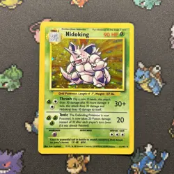 Nidoking 11/102 NM/LP -Vintage Rare Holo Pokemon Card- Base Set (1k) - Image 1