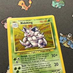 Nidoking 11/102 NM/LP -Vintage Rare Holo Pokemon Card- Base Set (1k) - Image 2
