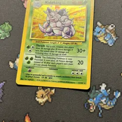 Nidoking 11/102 NM/LP -Vintage Rare Holo Pokemon Card- Base Set (1k) - Image 4