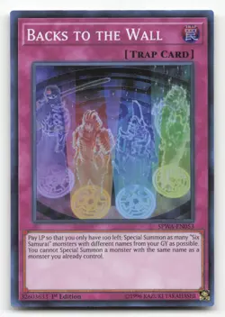 Yugioh Backs to the Wall SPWA-EN053 Super Rare 1st Edition NM - Image 1