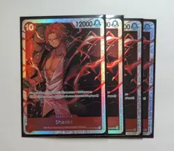4 x Shanks OP09-004 PRB02 Holo Foil One Piece TCG Game Card Playset NM - Image 1