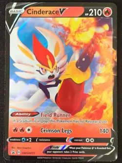Cinderace V SWSH015 SWSH: Sword & Shield Promo Cards Holo Pokemon TCG LP - Image 1