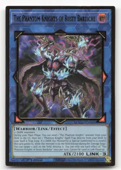 Yugioh The Phantom Knights of Rusty Bardiche MAGO-EN040 Premium Gold Rare 1st Ed - Image 1