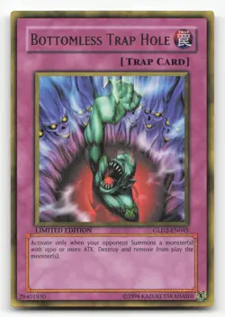 Yugioh Bottomless Trap Hole GLD2-EN045 Ultra Rare 1st Edition NM - Image 1