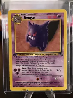 1999 Pokemon TCG Gengar 1st Edition Fossil Rare 20/62 Vintage WOTC Card RARE! - Image 1