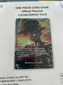 ONE PIECE CARD GAME Official Playmat Limited Edition Vol.5 IN-HAND w/ PROMO CARD - Image 3
