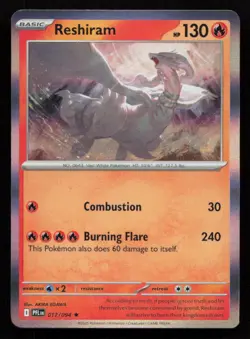 Reshiram (Cosmos Holo) 017/094 Rare Prize Pack Series Cards Pokemon NM/M - Image 1