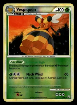 Vespiquen 23/90 Reverse Holo HGSS Undaunted Pokemon Card - Image 1