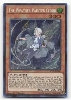 Yugioh The Weather Painter Cloud SPWA-EN031 Secret Rare 1st Edition NM - Image 1