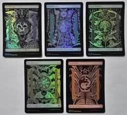 MTG Phyrexia All Will Be One Phyrexian Foil Full Art Lands 5x Total NM - Image 1