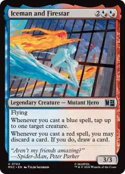 Iceman and Firestar - #742 - CMR: Marvel Super Heroes - CUC NM MTG - Image 1