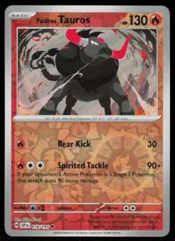 Paldean Tauros 018/191 Uncommon Surging Sparks Pokemon Reverse Holo Near Mint - Image 1