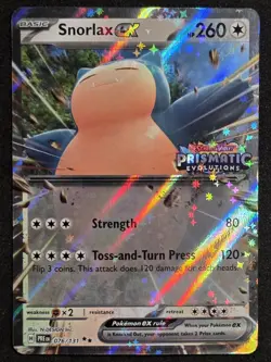 Pokemon Snorlax EX Prismatic Evolutions Stamped Card 076/131 NM 2 - Image 1