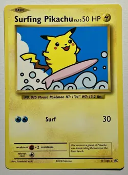 Surfing Pikachu 111/108 (LP) Secret Rare XY Series: Evolutions 2016 Pokemon Card - Image 1