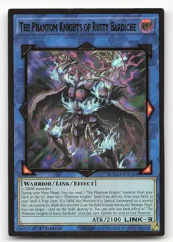 Yugioh The Phantom Knights of Rusty Bardiche MAGO-EN040 Premium Gold Rare 1st Ed - Image 1