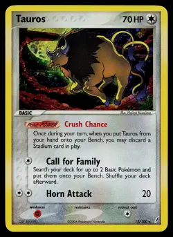 Pokemon Card - Tauros Crystal Guardians 12/100 Holo Rare - Image 1