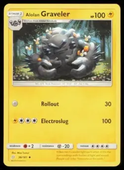Alolan Graveler 36/181 Uncommon - 2019 Pokemon Team Up LP/NM - Image 1