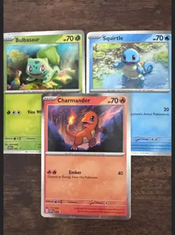 Pokemon 151 Poster Promos Bulbasaur SVP 046 Charmander SVP 047 Squirtle SVP 048 - Image 1