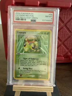 Pokemon Card Caterpie 56/112 Reverse Holo Foil Fire Red & Leaf Green PSA 8 NM-MT - Image 3