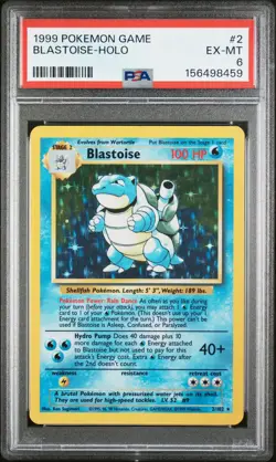 1999 POKEMON BASE SET UNLIMITED #2 BLASTOISE-HOLO PSA 6 - Image 1