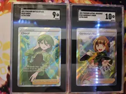 (2) Pokemon TCG Slabs Lot Bundle CHERYL 159 SGC 9 + GARDENIA'S VIGOR 184 Gem 10 - Image 1