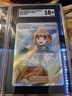 (2) Pokemon TCG Slabs Lot Bundle CHERYL 159 SGC 9 + GARDENIA'S VIGOR 184 Gem 10 - Image 3