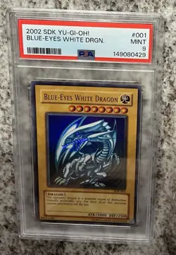 Konami Yu-Gi-Oh! TCG Blue-Eyes White Dragon SDK-001 Ultra Holo PSA 9 2002 - Image 1