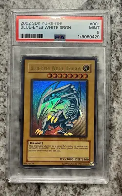 Konami Yu-Gi-Oh! TCG Blue-Eyes White Dragon SDK-001 Ultra Holo PSA 9 2002 - Image 2