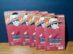 One Piece•CARRYING ON HIS WILL•OP-13•Sleeved Booster Pack Factory Sealed X5 - Image 1
