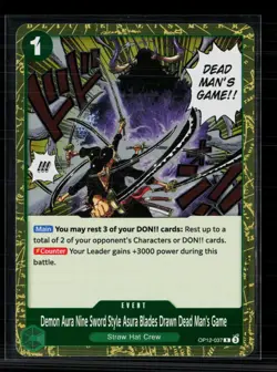 One Piece Demon Aura Nine Sword Style Asura Blades Drawn Dead Man Game OP12-037 - Image 1