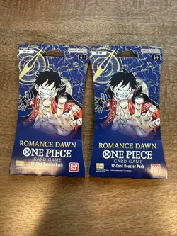 2x One Piece OP-01 Romance Dawn Sleeved Booster / Blister Pack ENGLISH– SEALED - Image 1