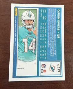 2025 Panini Donruss Optic - Rated Rookie Quinn Ewers #213 Holo Prizm (RC) - Image 2
