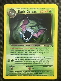 Pokemon Dark Golbat TCG Team Rocket Holo Card 7/82 Unlimited Rare NM Condition - Image 1