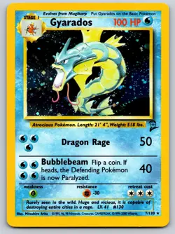 Gyarados Holo Rare Base Set 2 007/130 LP Pokemon Card TCG - Image 1