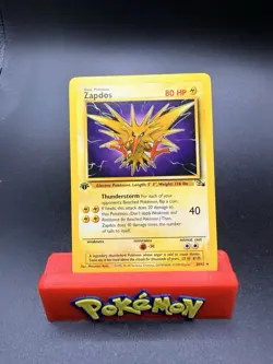 Pokemon TCG Zapdos 30/62 1st Edition Fossil Rare Non-Holo Card 1999 WOTC NM - Image 1