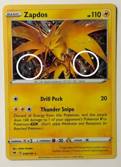 🌀DOUBLE SWIRL🌀 Zapdos 048/185 Miscellaneous Cards & Products Holo B113 - Image 1