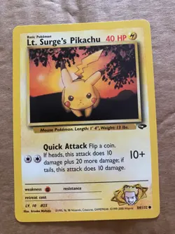 Pokemon Cards Lt. Surge's Pikachu Gym Challenge Common 84/132 Near Mint - Image 1