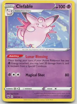 Clefable 064/185 SWSH04: Vivid Voltage Rare Pokemon TCG Card - Image 1