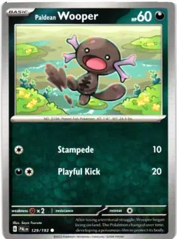 2023 POKEMON TCG PALDEA EVOLVED PALDEAN WOOPER 129/193 COMMON CARD - Image 1