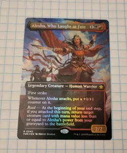 MTG Alesha, Who Laughs at Fate (Borderless) Foundations Foil 0343 R FDN - Image 1