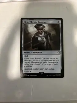 Silver Shroud Costume, Fallout Commander MTG Damaged Print Lines - Image 1