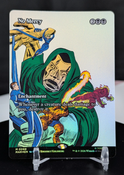MTG No Mercy BORDERLESS FOIL NM-Mint Marvel Universe MAR #68 Mythic Doctor Doom - Image 1