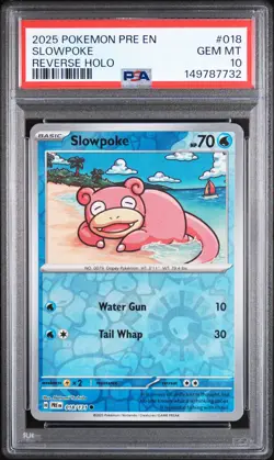 2025 POKEMON PRE EN-PRISMATIC EVOLUTIONS REVERSE HOLO #018 SLOWPOKE PSA 10 - Image 1
