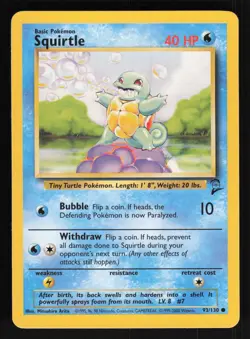 Pokemon Base Set 2 #93/130 Squirtle Card TCCCX - Image 1