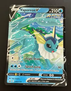 The Pokemon Company Vaporeon V SWSH150 SWSH Promo Holo EN 210 HP 2021 - Image 1