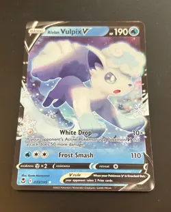 The Pokemon Company Alolan Vulpix V Silver Tempest 033/195 UR Holo EN 190HP 2022 - Image 1