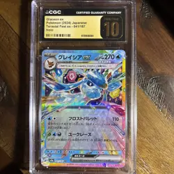 CGC Pristine 10 Glaceon ex Sv8a Terastal Fest Ex 041/187 JP Holo 2024 - Image 1