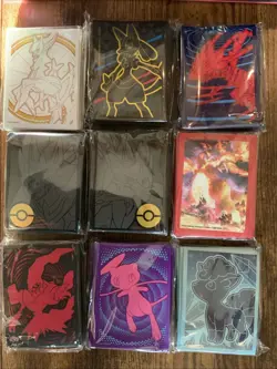 Pokemon Tcg ETB & Collection Box Card Sleeves - Lot 9x - Sealed - Image 1