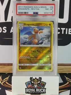 Dragonite 96/149 Reverse Holo Rare Sun & Moon Pokemon 2017 PSA 8 - Image 1